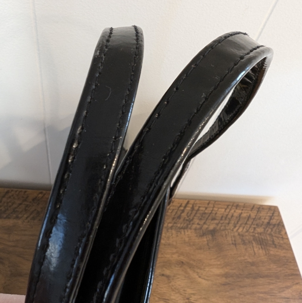 Adrian Gold London 60s 70s Black Patent Leather Vintage Satchel - Collection Bag - Picture 13 of 16